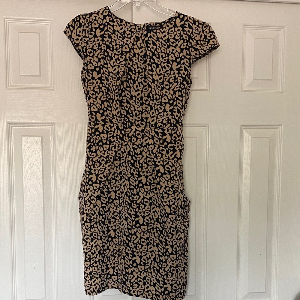 QED London Black and Tan Mini Dress
